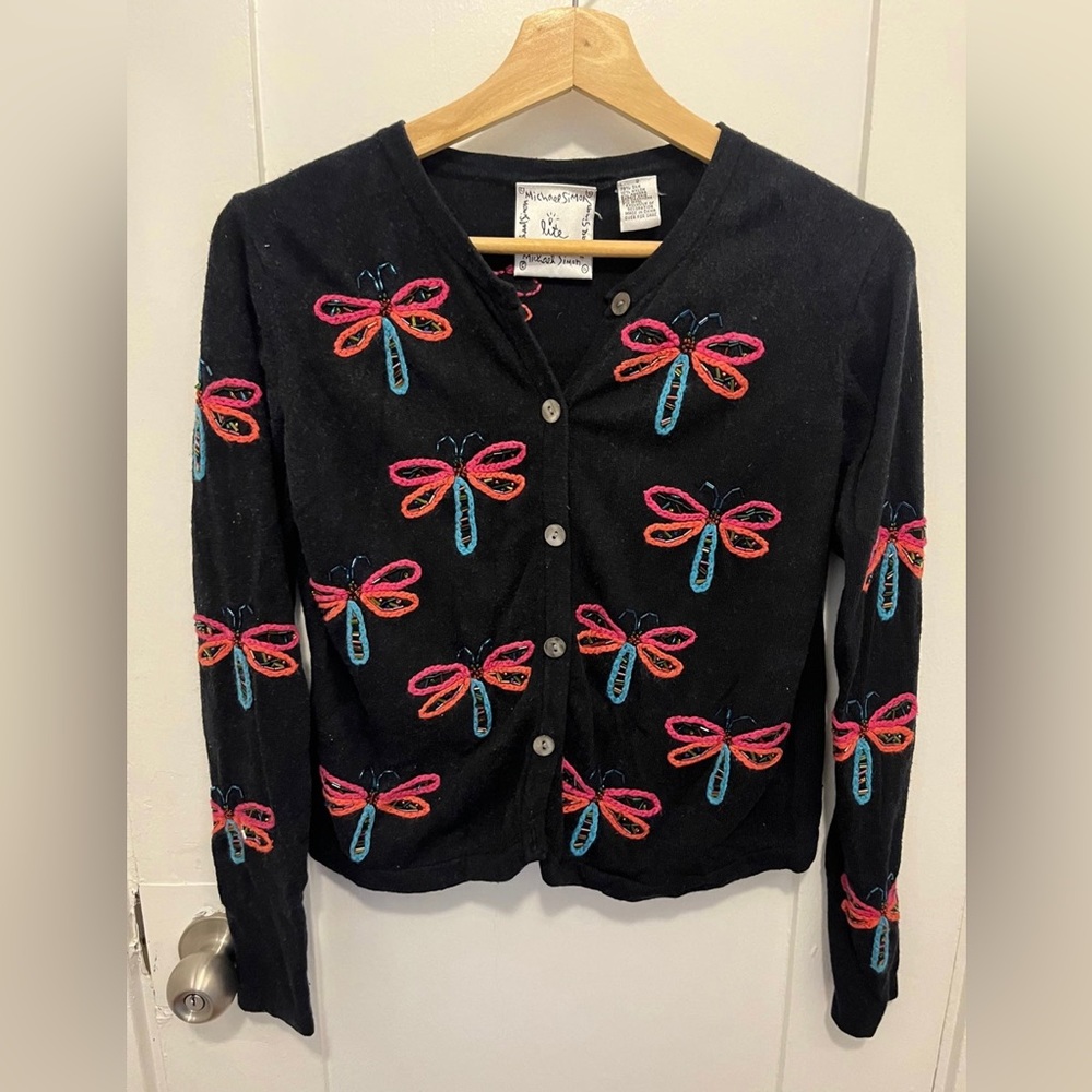 Michael Simon Lite Dragonfly silk Cardigan